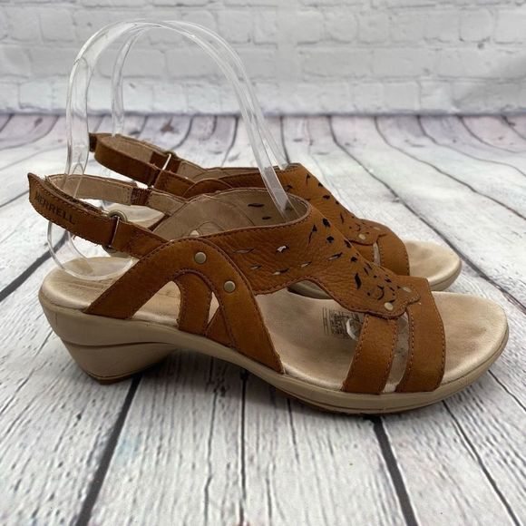 Merrell Women’s Oat Straw Wedge Sandals Size 6 - Picture 5 of 11